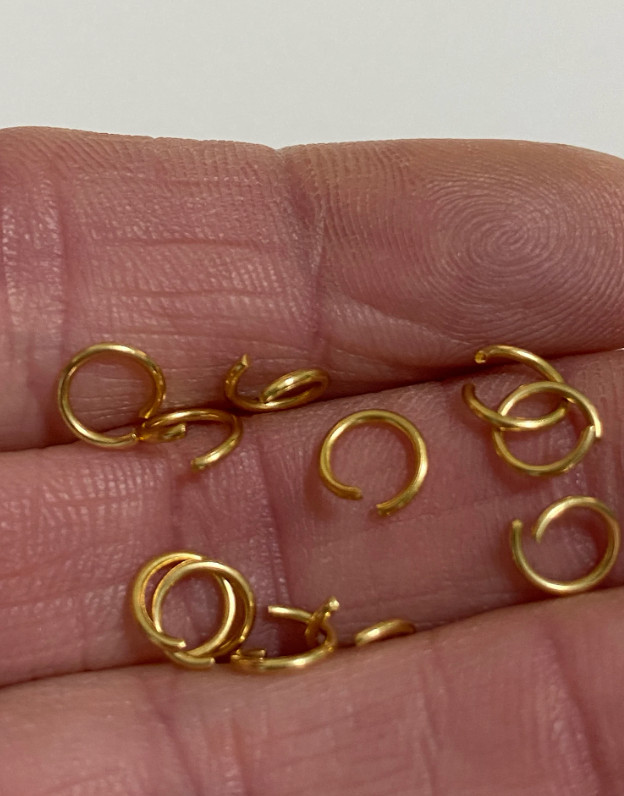 18k Gold Plated Stainless Steel Open Jump Rings 6mm 20 Ga. Anti Tarnish 50 pcs