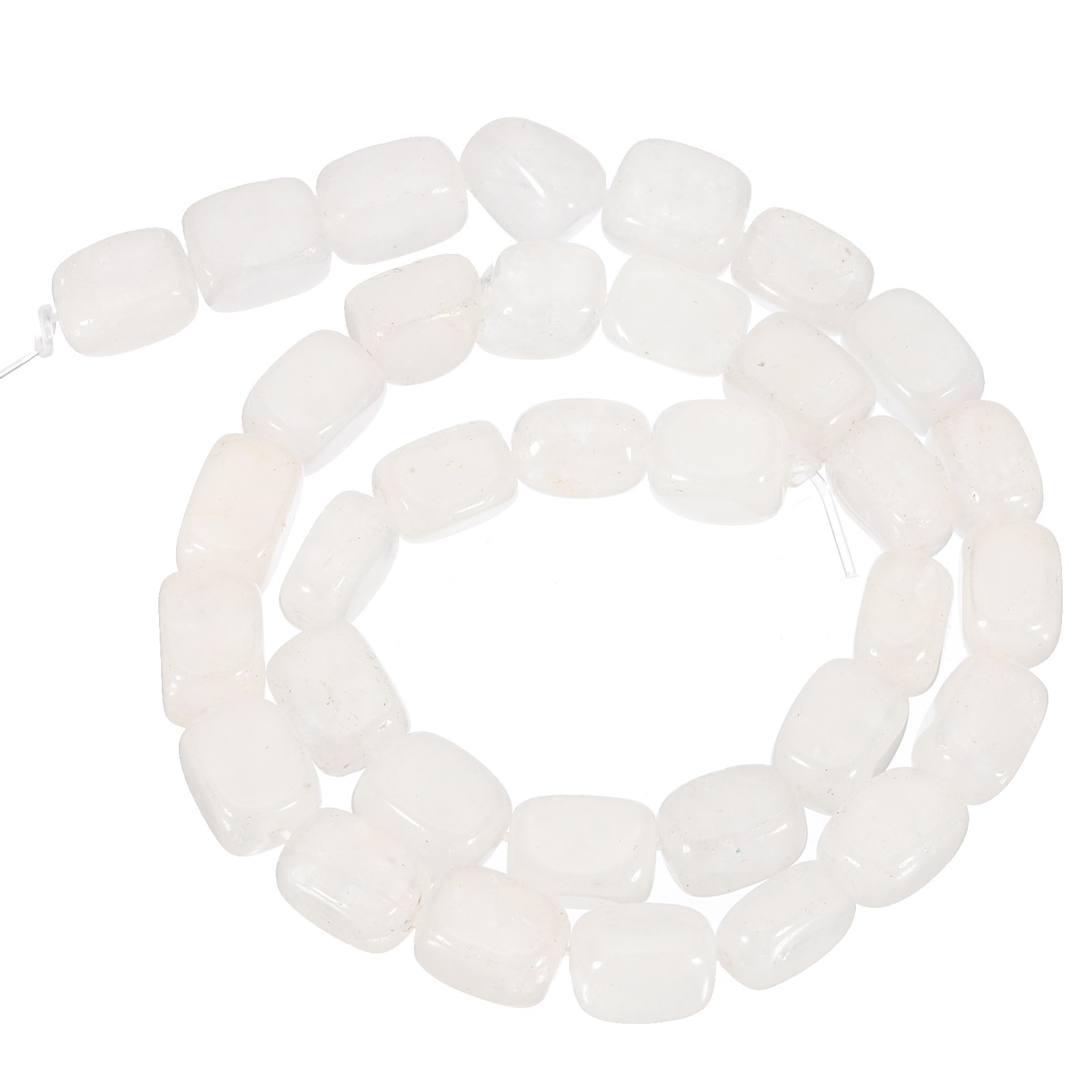 Natural Stone Gemstone Beads 15″ 12x8mm Cuboid Spacer Bead, White