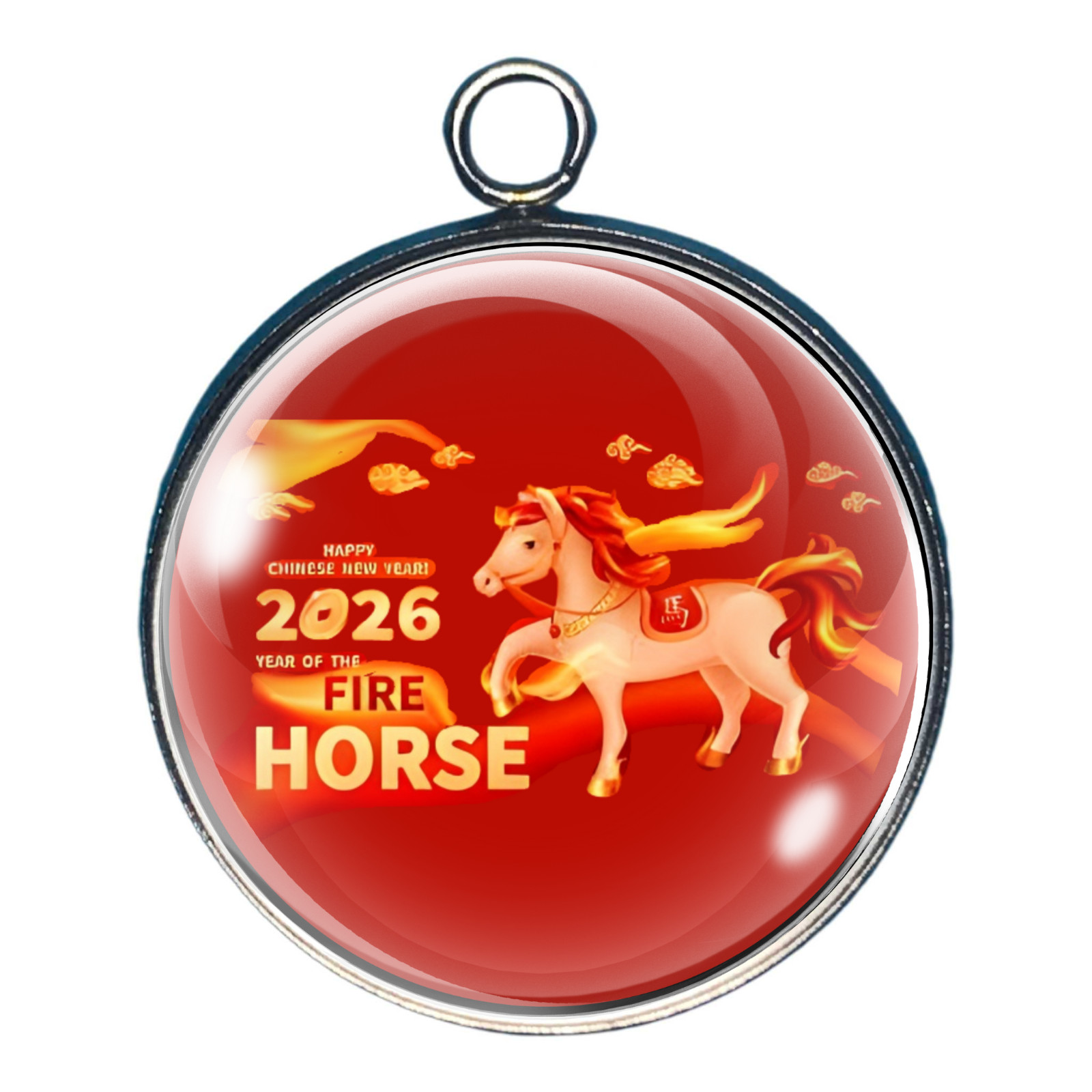 2026 Year of the Horse Charms – Chinese New Year Glass Cabochon Charms