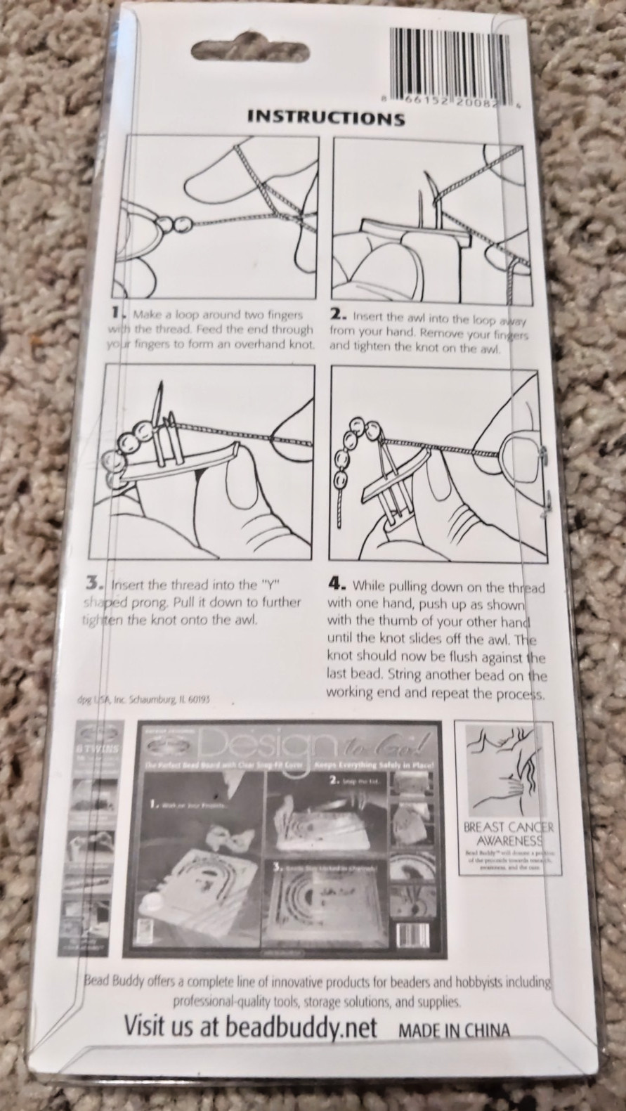 The Bead Buddy Knotting Tool Professional Quality NIP w/Instructions & BEADS