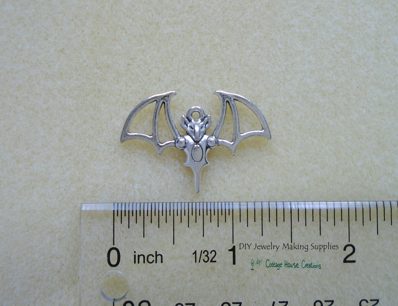 Large Vampire Bat Halloween Charms 4pc for Jewelry Making Supply Adult Crafting