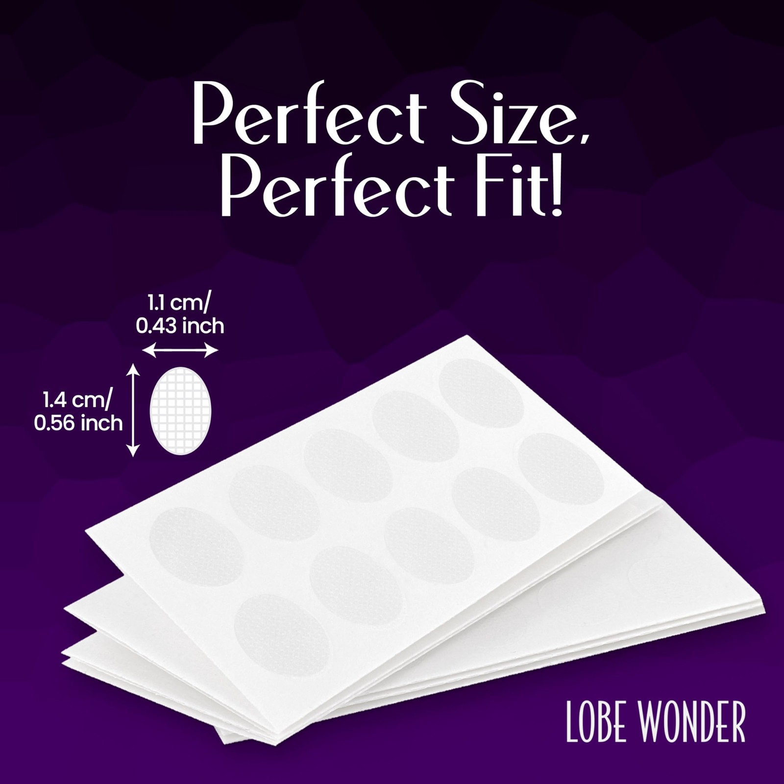 Lobe Wonder – The ORIGINAL Ear Support Patch 60 Count (Pack of 1), Clear