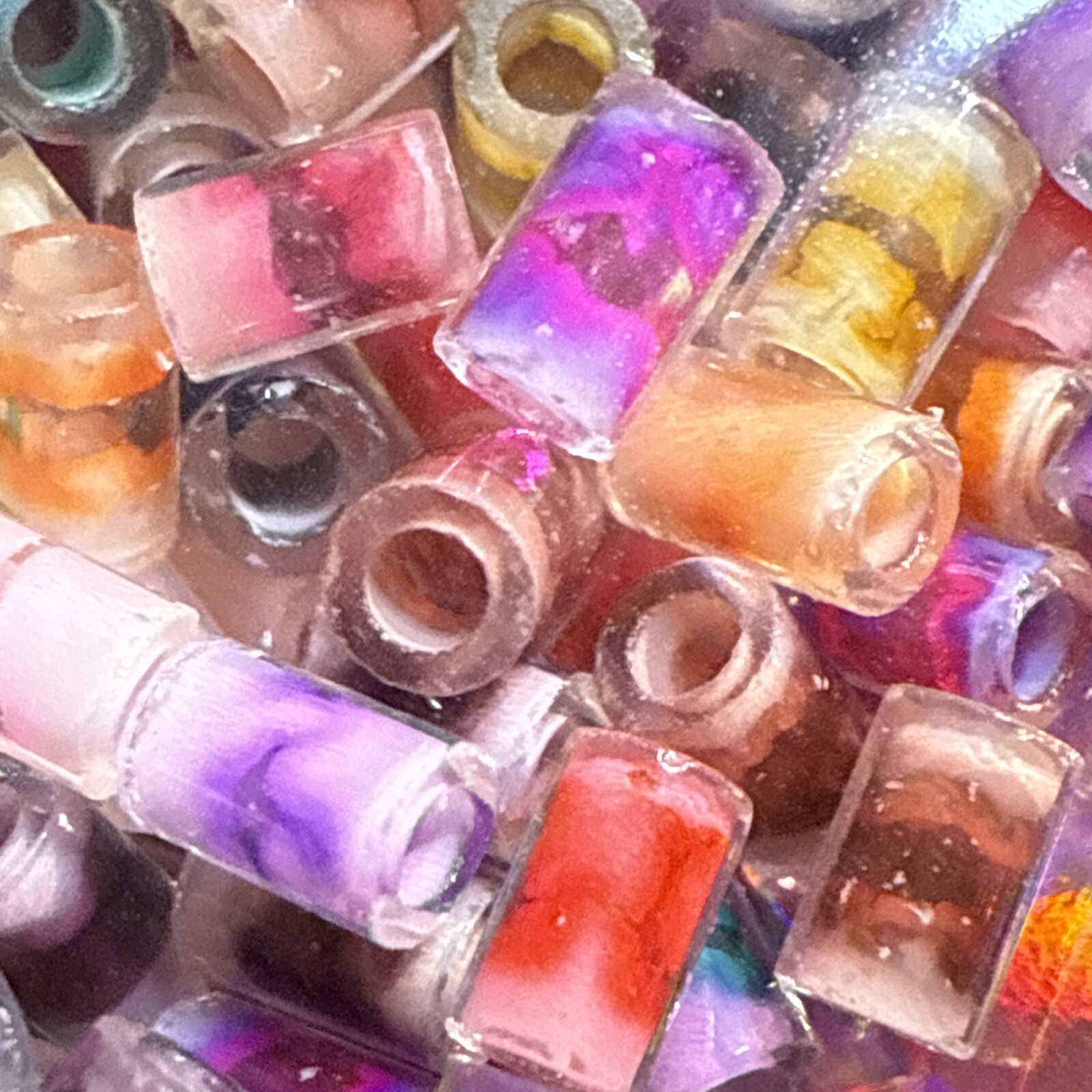 3mm Glass Tube Barrel Beads High Quality Ships From Usa 200 Pc.
