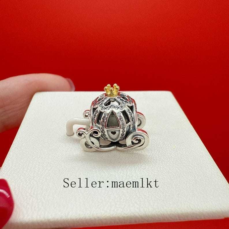 New 925 Sterling Silver Cinderella pumpkin coach charm 599190C01