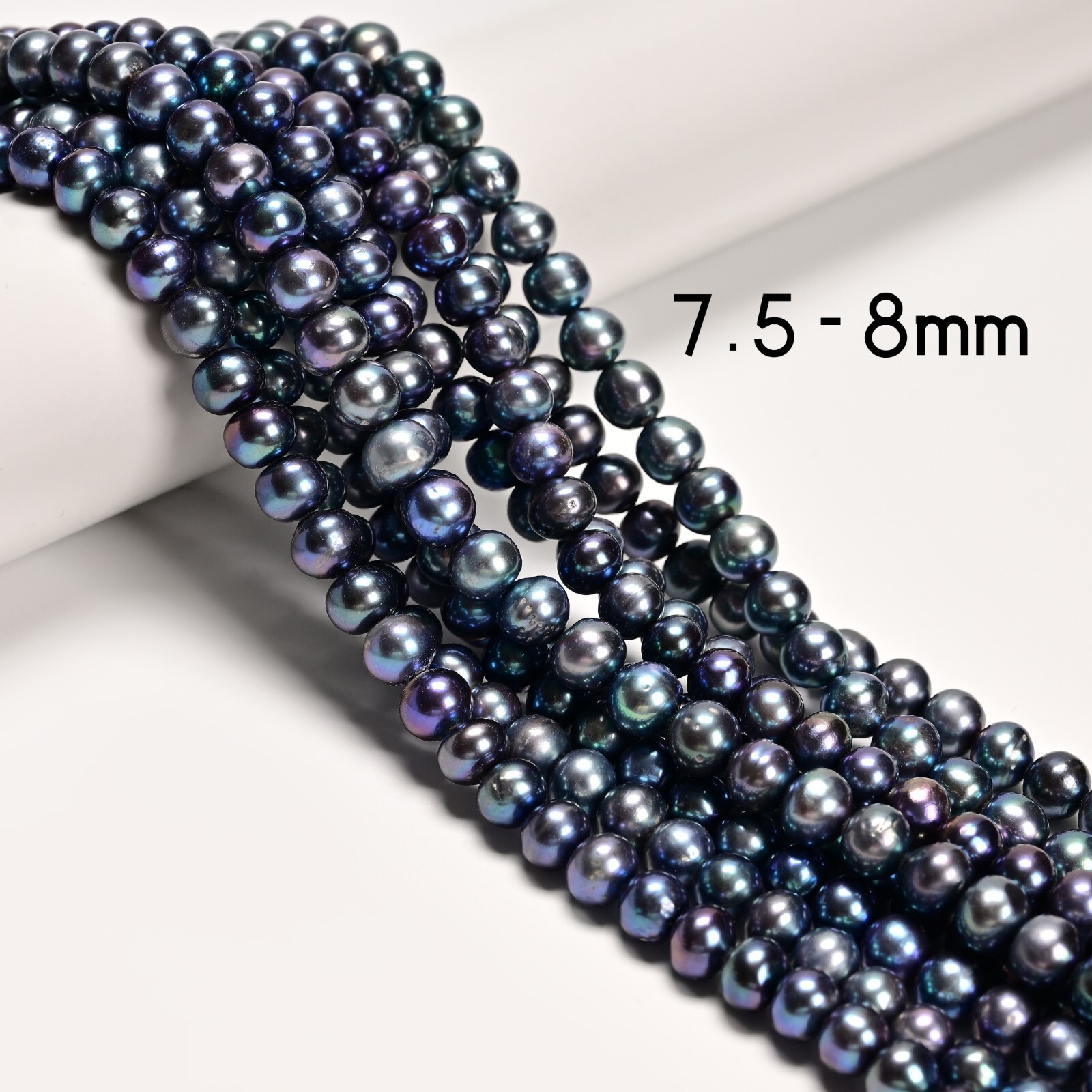 Grade A Peacock Fresh Water Pearl Potato Beads Size 7.5-8mm 9-10mm 14.5”Strand