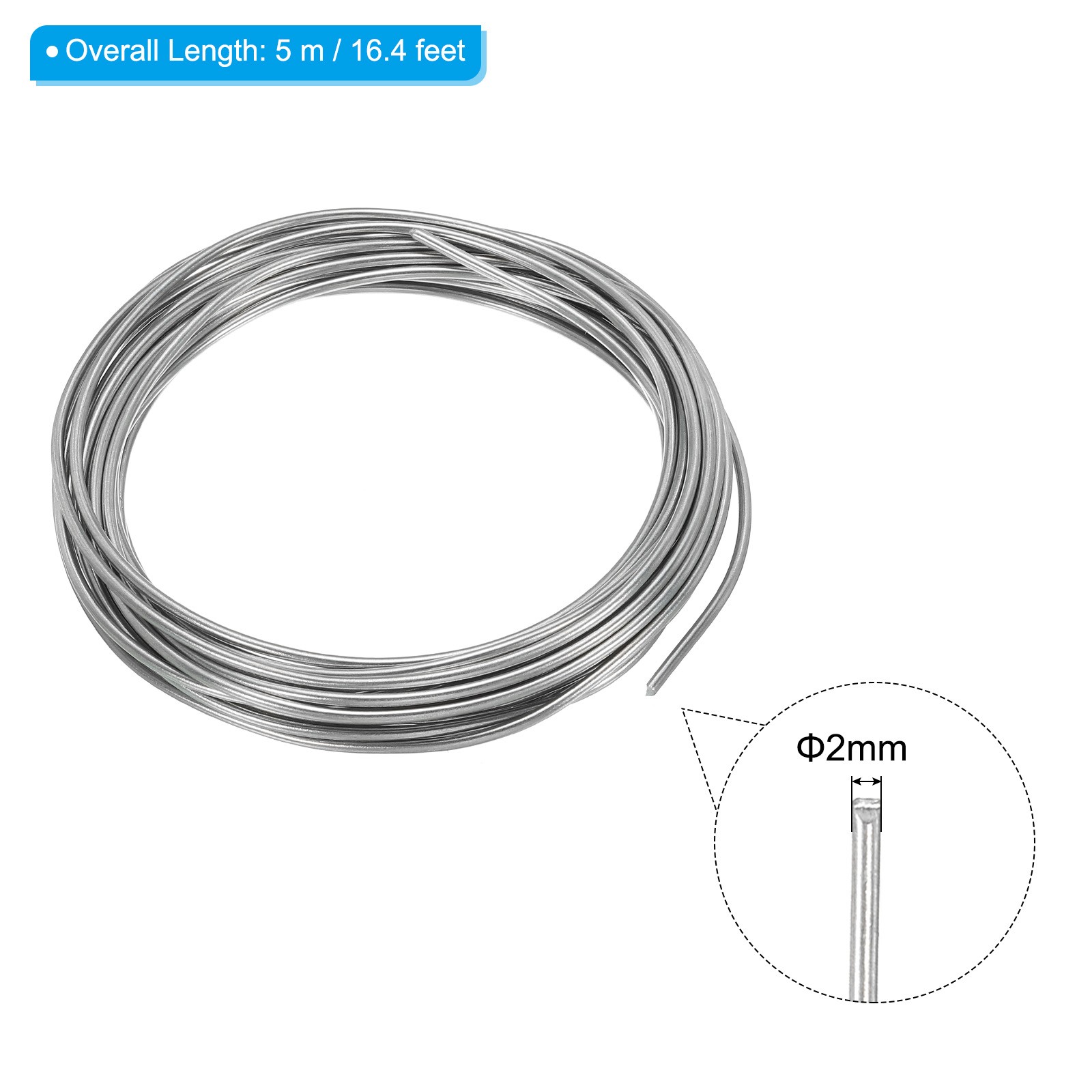 Zinc Wire 14 Gauge Pure Zinc Wire 2mm Soft Beading Wire Lab Scientific 16.4Ft