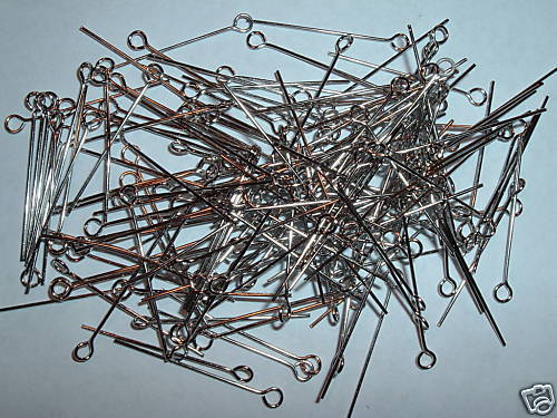 AL1022 1.25″ 20 Gauge EYE PINS-Brass-NICKEL PLATED-180