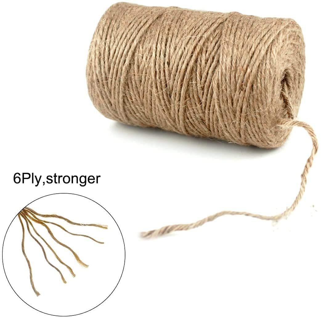 Jute Twine Heavy Duty 6Ply Natural Thick Garden Twine Packing String Rope for
