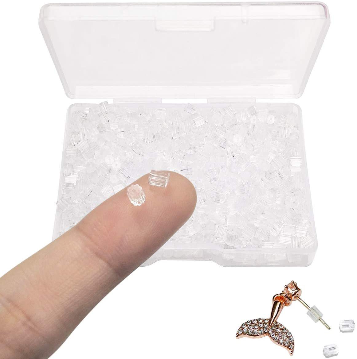 1000Pcs Silicone Earring Backs, Soft Clear Ear Safety Back Clutch Stopper