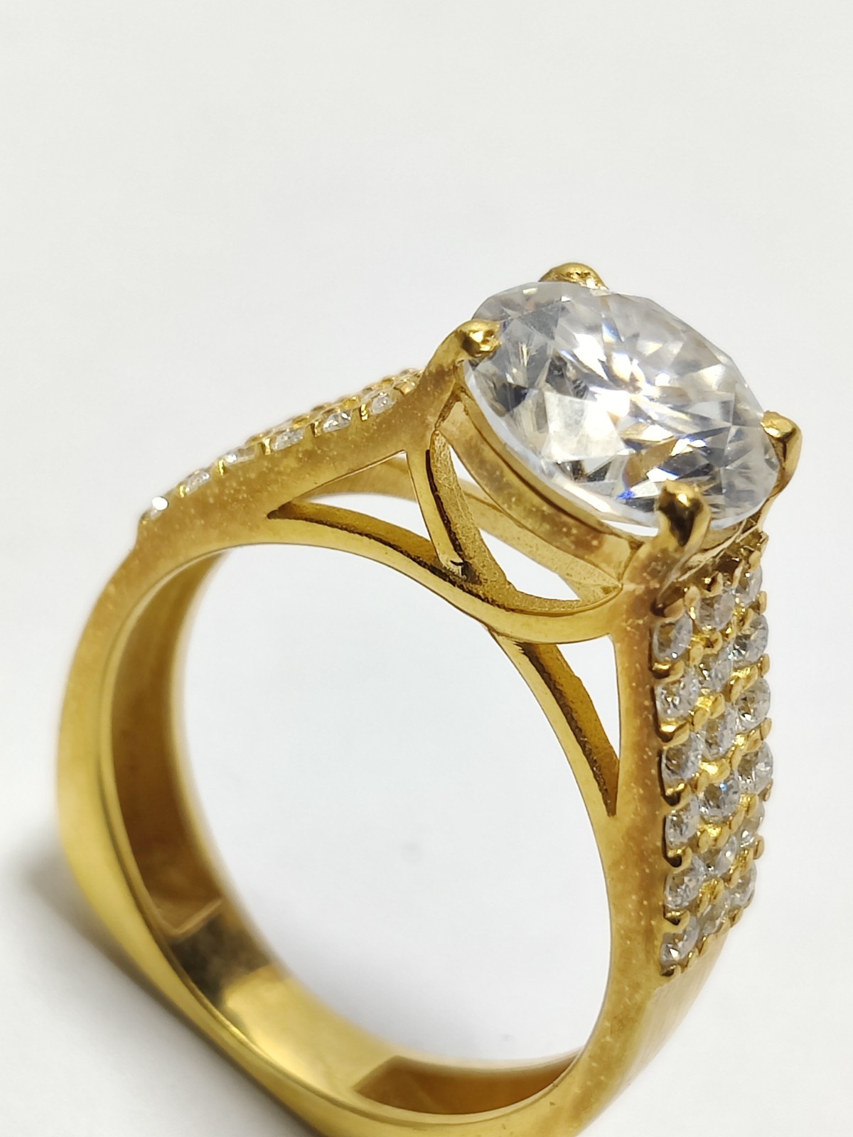 2ct 8mm Moissanite Engagement Ring 925 Sterling Silver 14K Gold Plated Wedding .