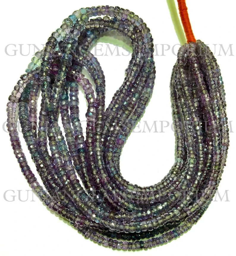 Alexandrite Faceted Bead Rondelle Beads Alexandrite Gemstone Color Changing Bead