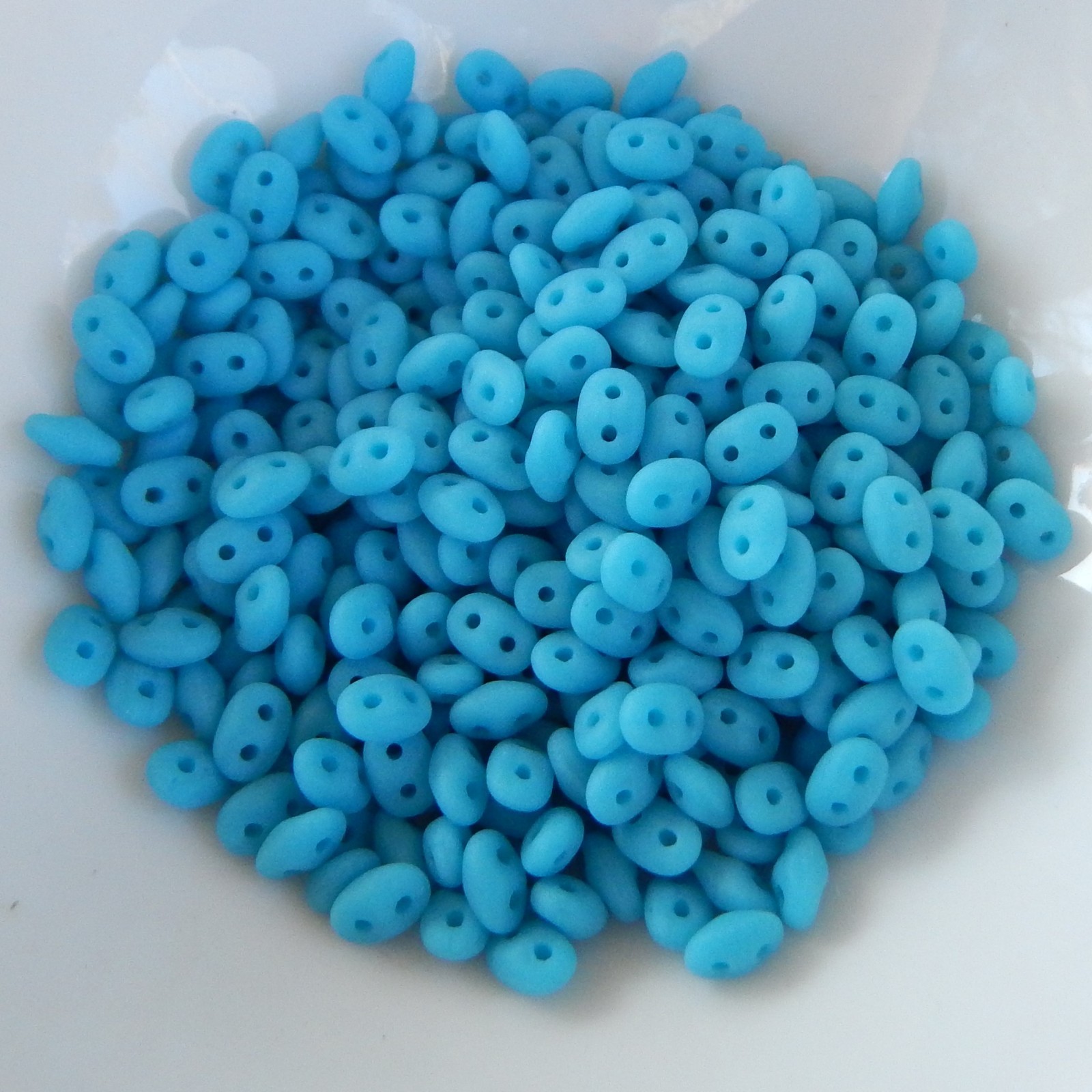 10 grams – Superduo Matte Sleeping Beauty Turquoise – Czech Glass by Matubo