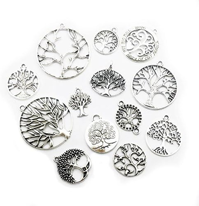 100G Craft Supplies Mixed Tree of Life Pendants Beads Charms Pendants for Crafti
