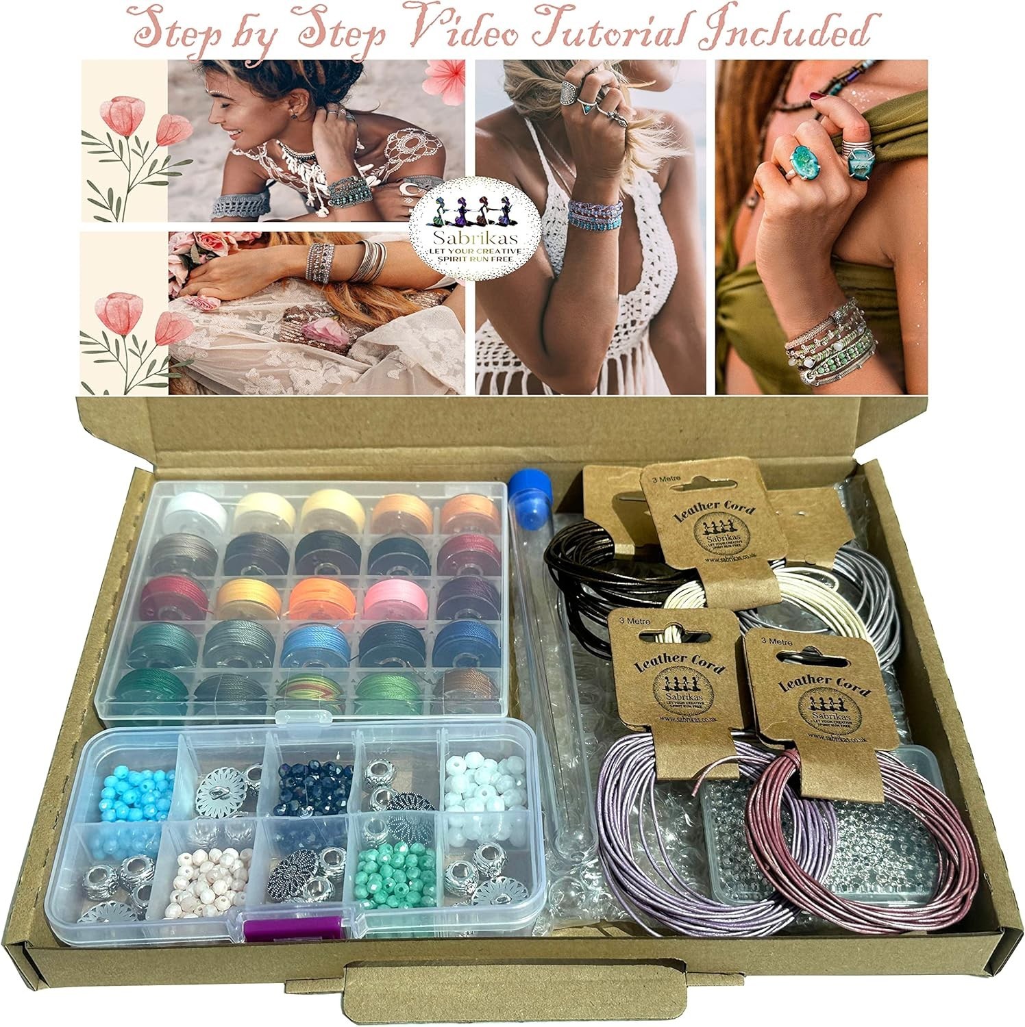 Metallic Leather & Crystal DIY Bracelet Making Kit – Perfect for Teens to Adults