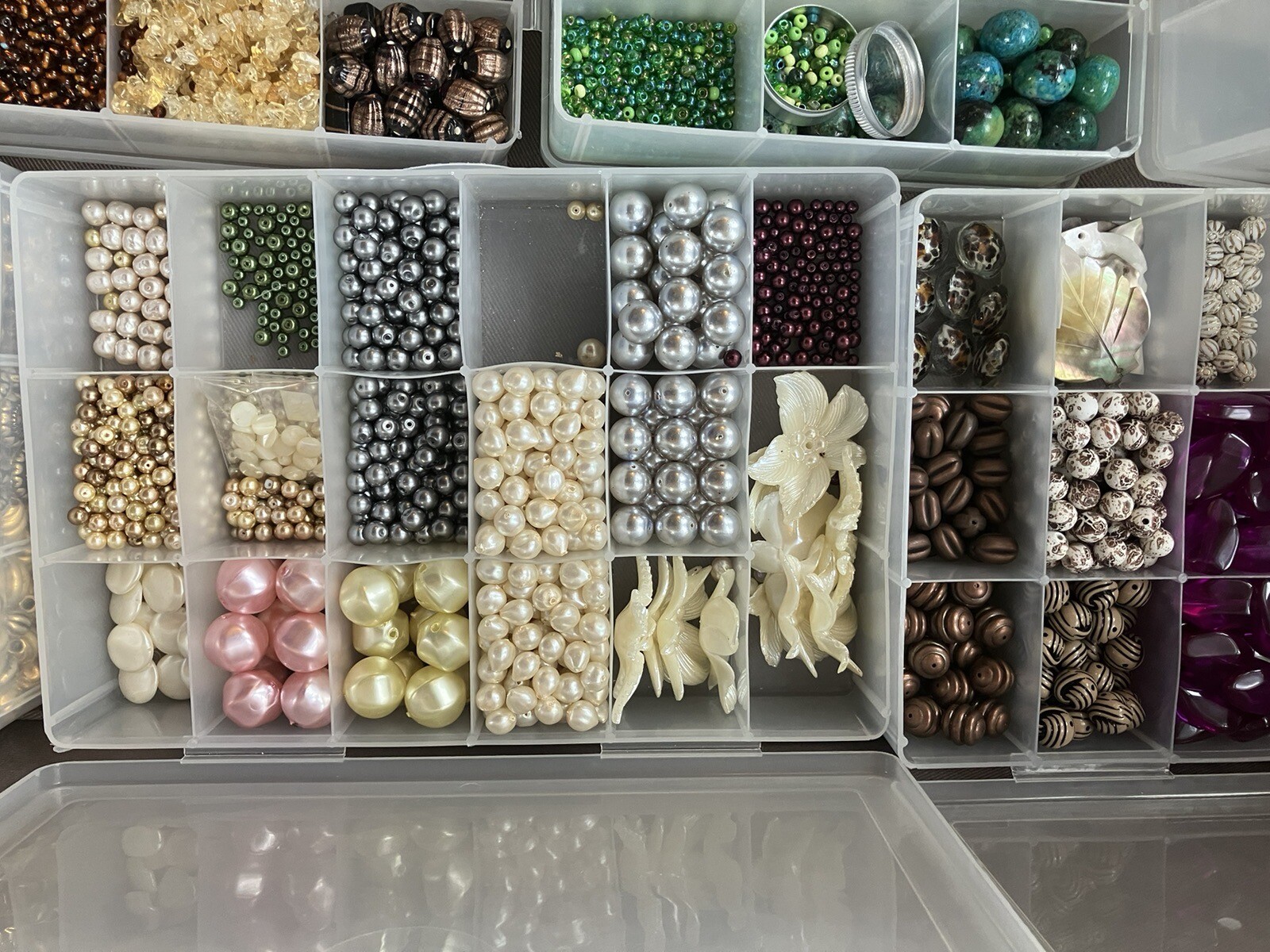 38 Cases Beads, VINTAGE BEADS Jewelry Making Wholesale Old Store Inventory PLUS