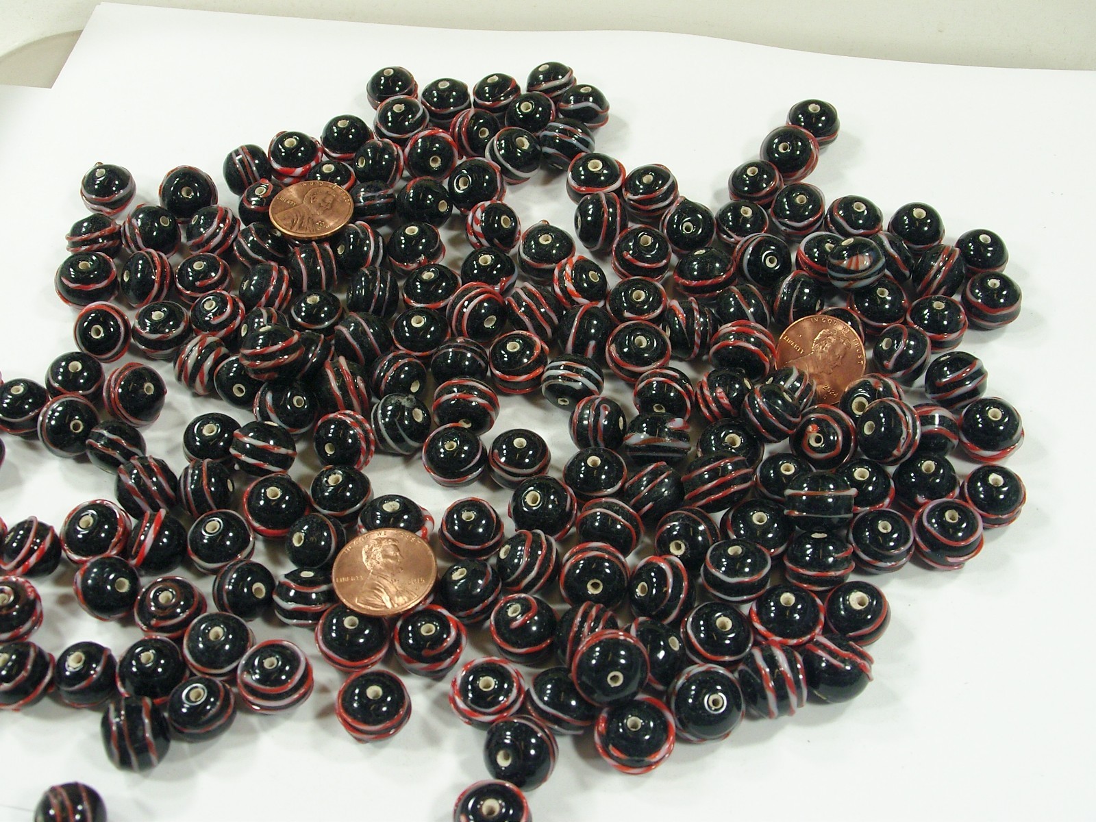 2 Pounds (10mm x 12mm) Round India Handmade Glass Beads Wholesale Bulk (OLC-2) ⭐