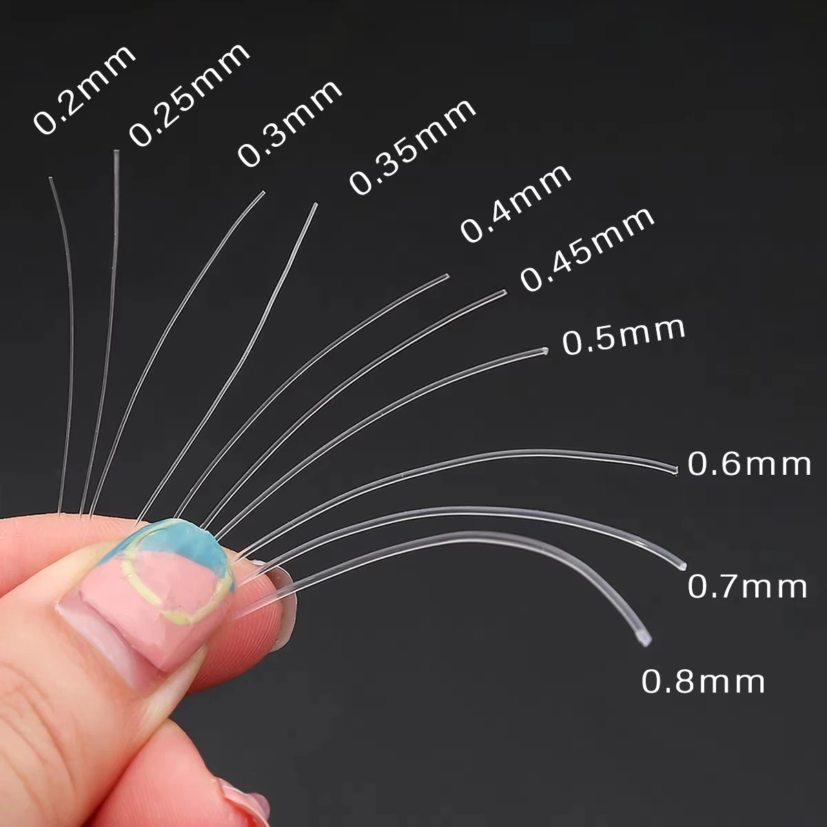 0.2-0.8Mm Clear Nylon Beading Line Non Elastic Invisible Jewelry String for DIY