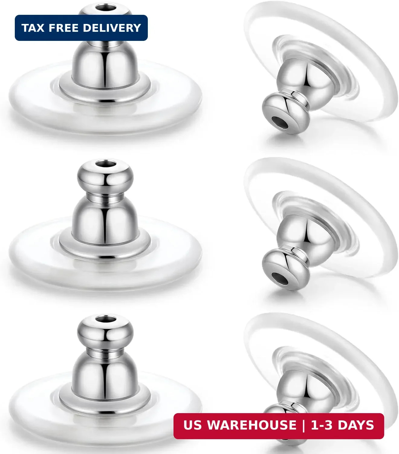 Earring Backs for Heavy Droopy Earrings – 12mm/0.47 Inch Large Secure Locking Ba
