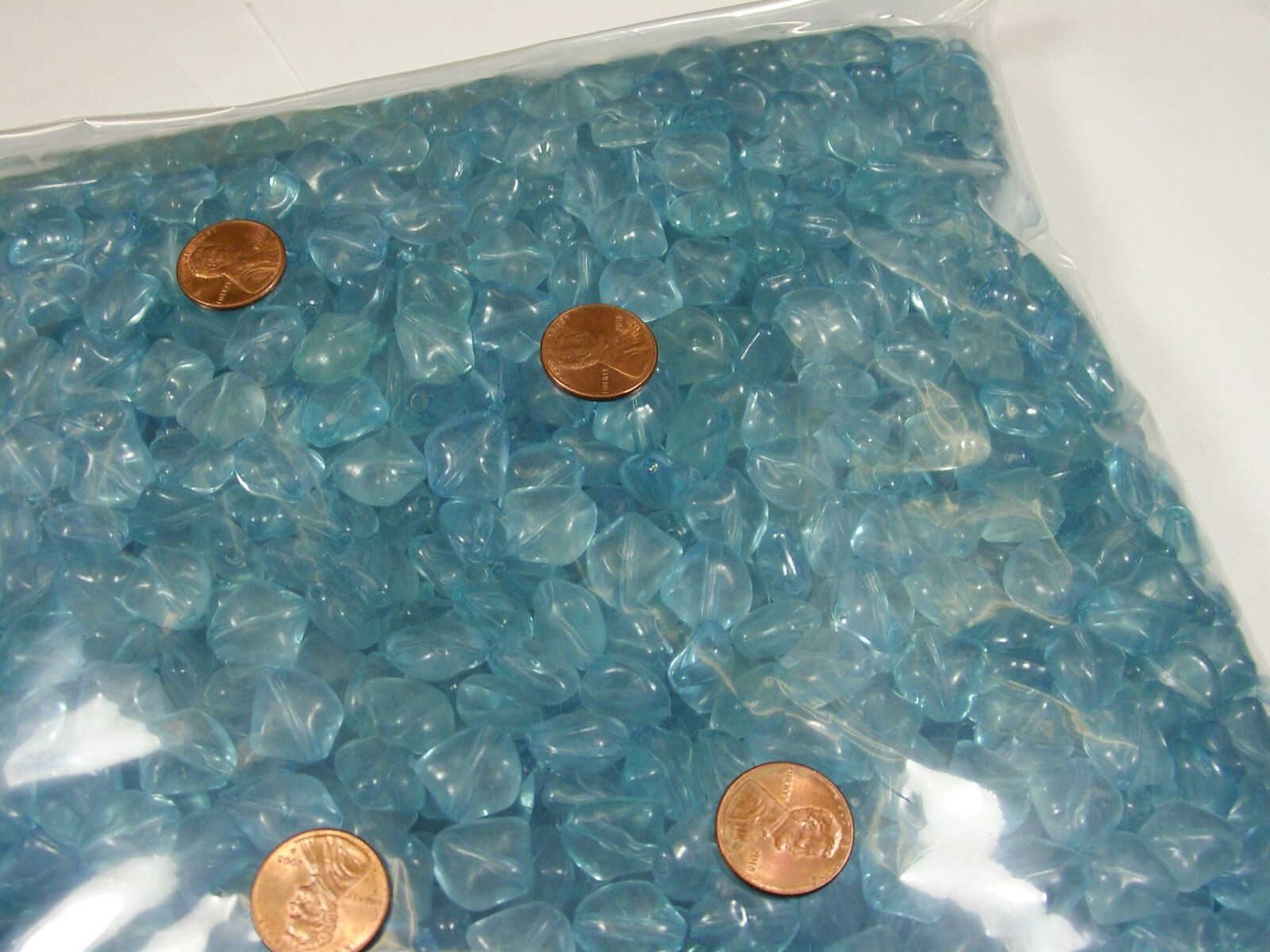 4 Pounds India Blue (7mm x 13mm x 15mm) Acrylic Beads Wholesale Bulk Lot (KD-7)