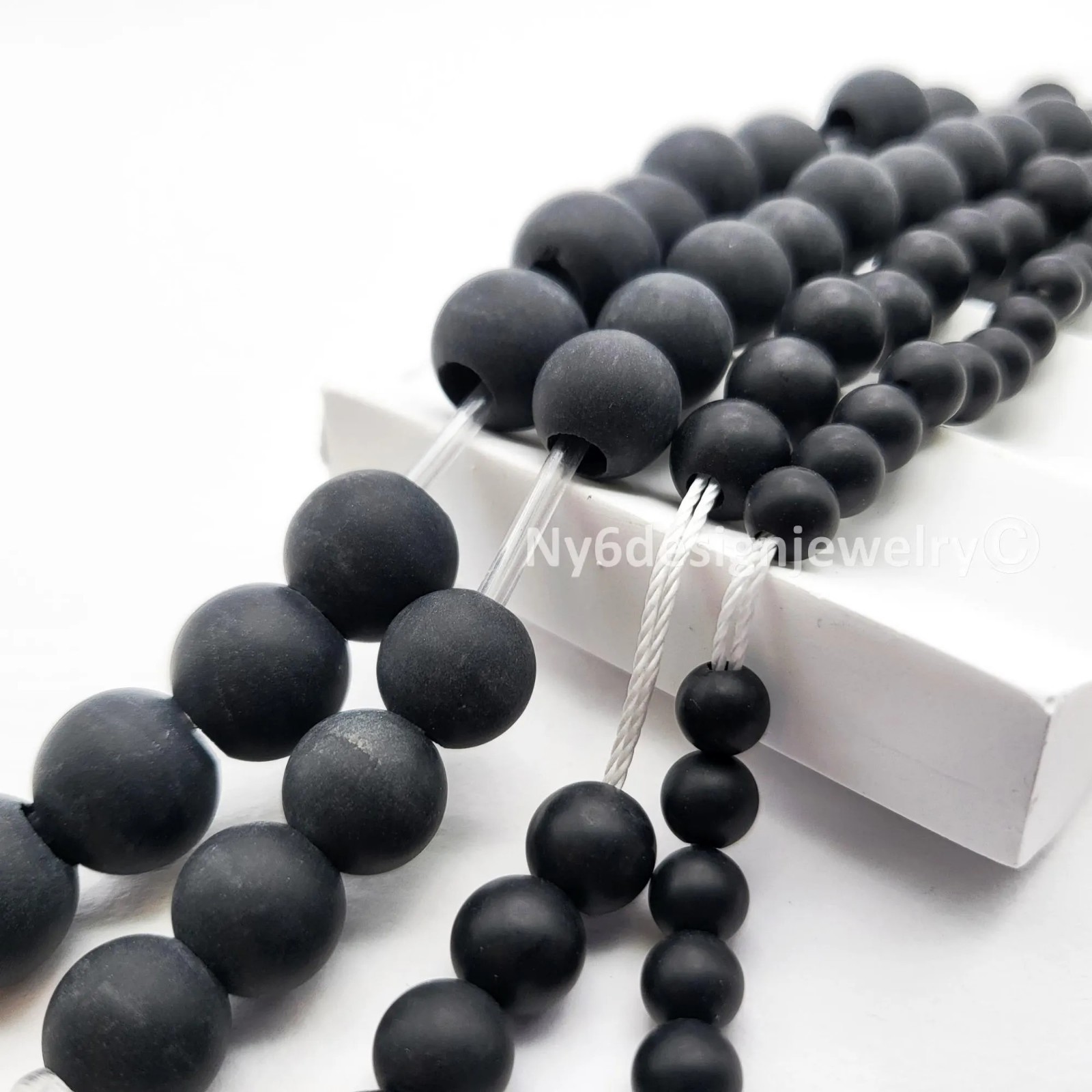 Big Hole Matte Beads Natural Gemstone Onyx Tiger’s eye Howlite Round Loose Beads