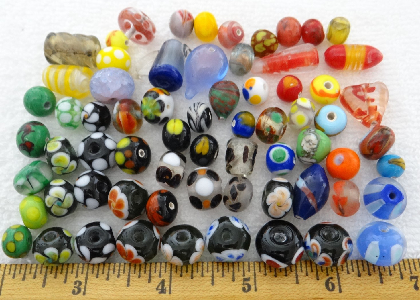 175 Multi-color Glass Beads Assorted Mix Wholesale Bulk Lot Lampwork Murano