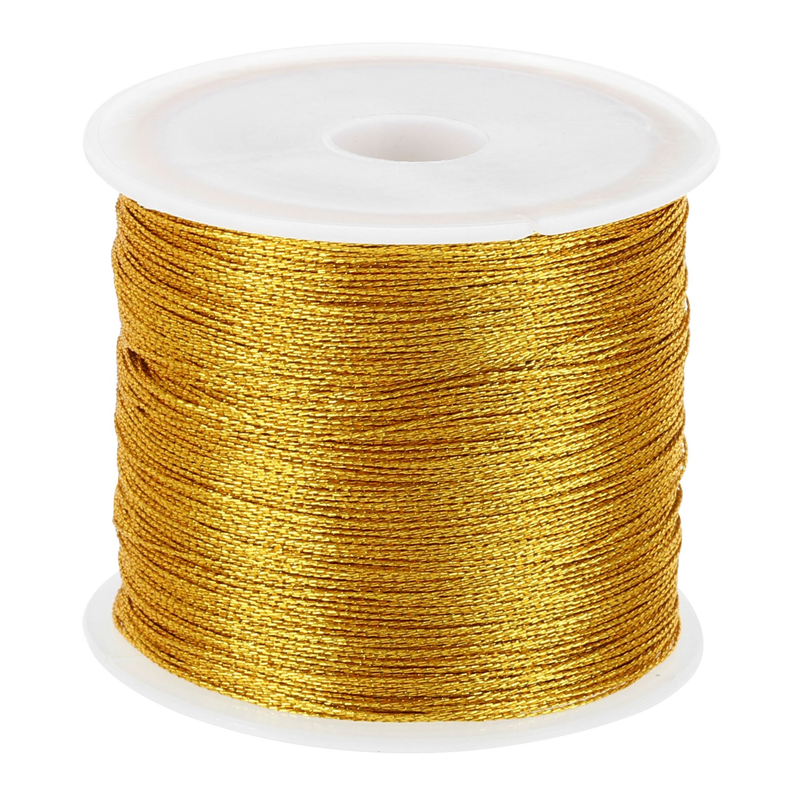 100m/109yards Metallic Cord 0.3mm Dia Tinsel Ornament String Thread Gold