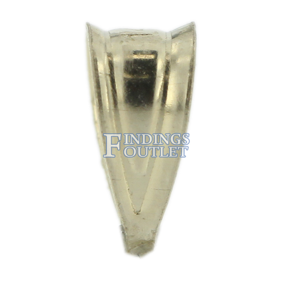 14k White Gold Tapered Pendant Bail Jewelry Findings For Chain Necklace