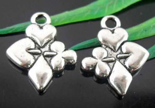 MIXED SET – 8 New PLAYING CARDS POKER Charms Silver Alloy TWO EACH Free Shipping