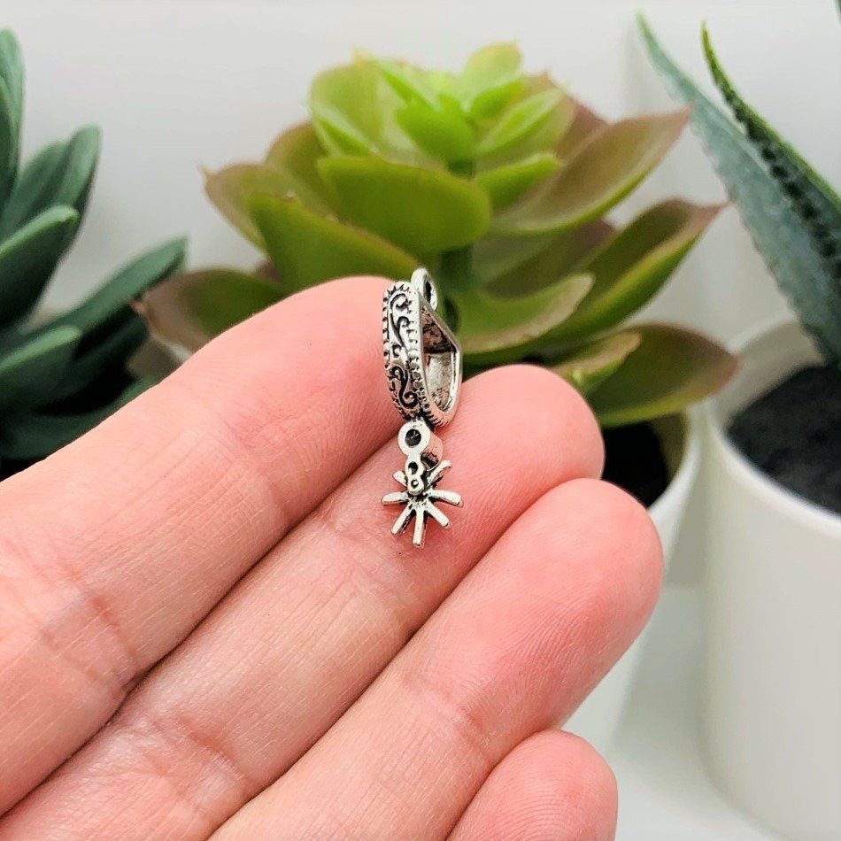 Silver Cowboy Spur Charms, 23x12mm – US Seller