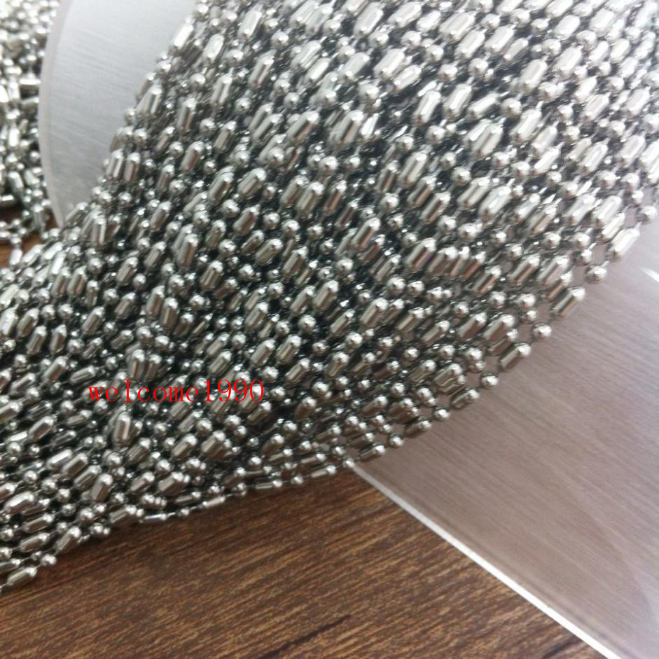 wholesale10 meter Stainless Steel Rice Beads Chain finding Jewelry Marking 2.4MM