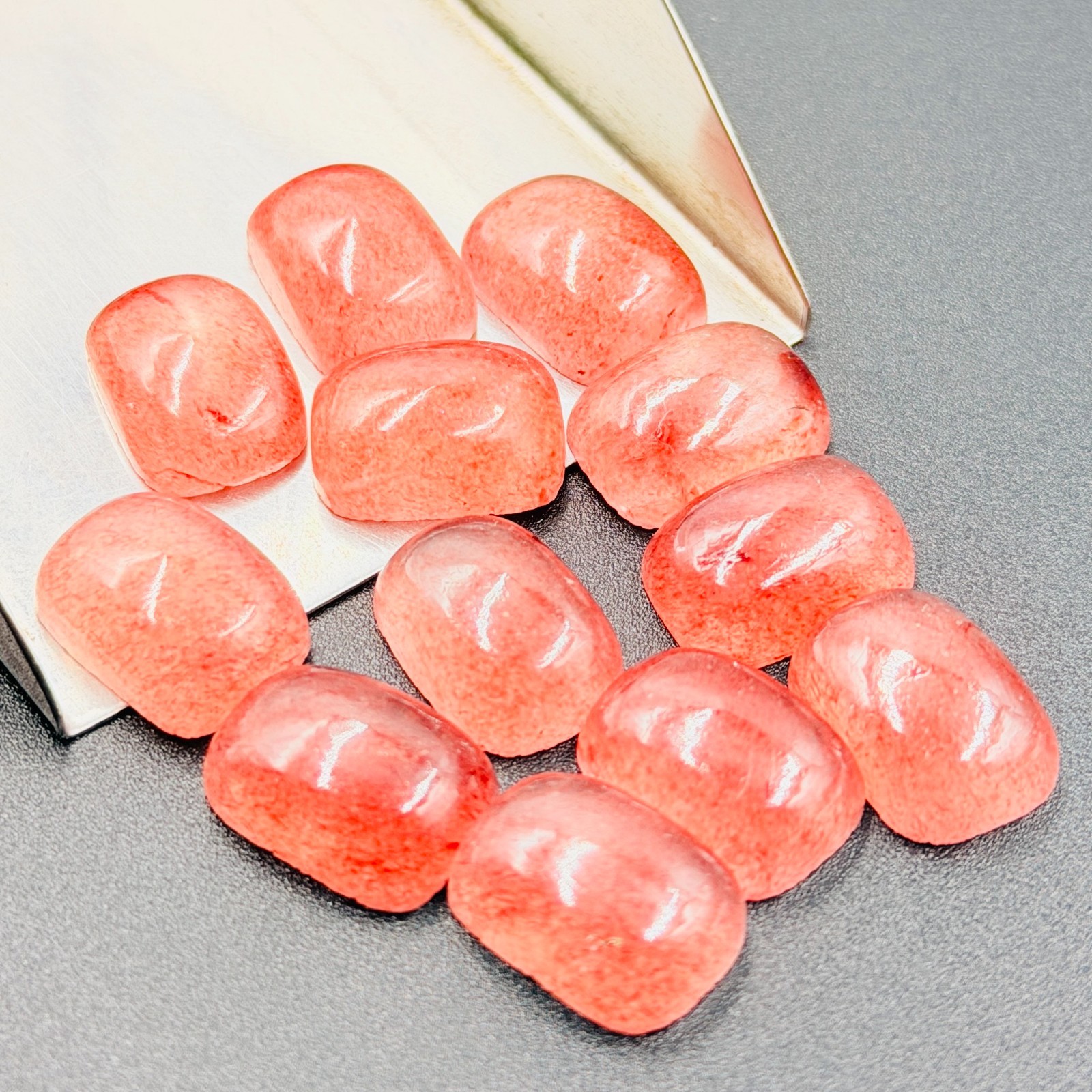 AAA+ Natural Pink Strawberry Long Cushion Loose Calibrated Gemstone 5MM TO 15MM