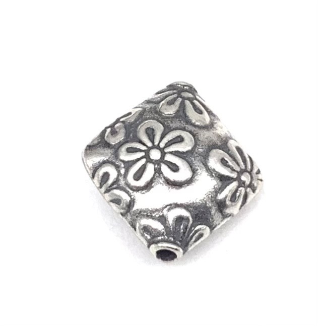 12mm Hand Crafted Batik Sterling Silver .925 Bali Beads-#17754