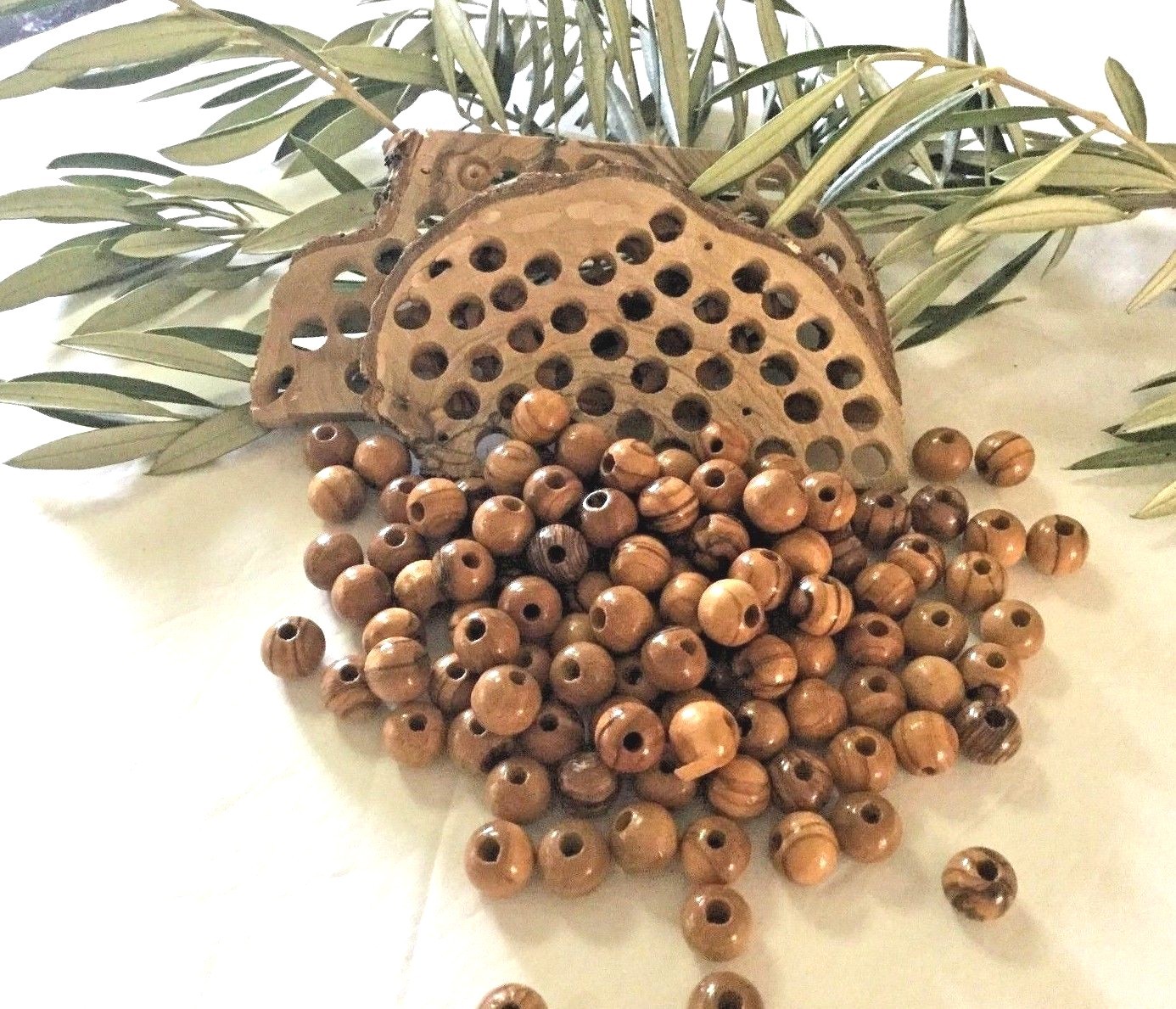 8mm OLIVE WOOD BEADS Holy Land Bethlehem Jerusalem DIY Rosary Bracelet Necklace