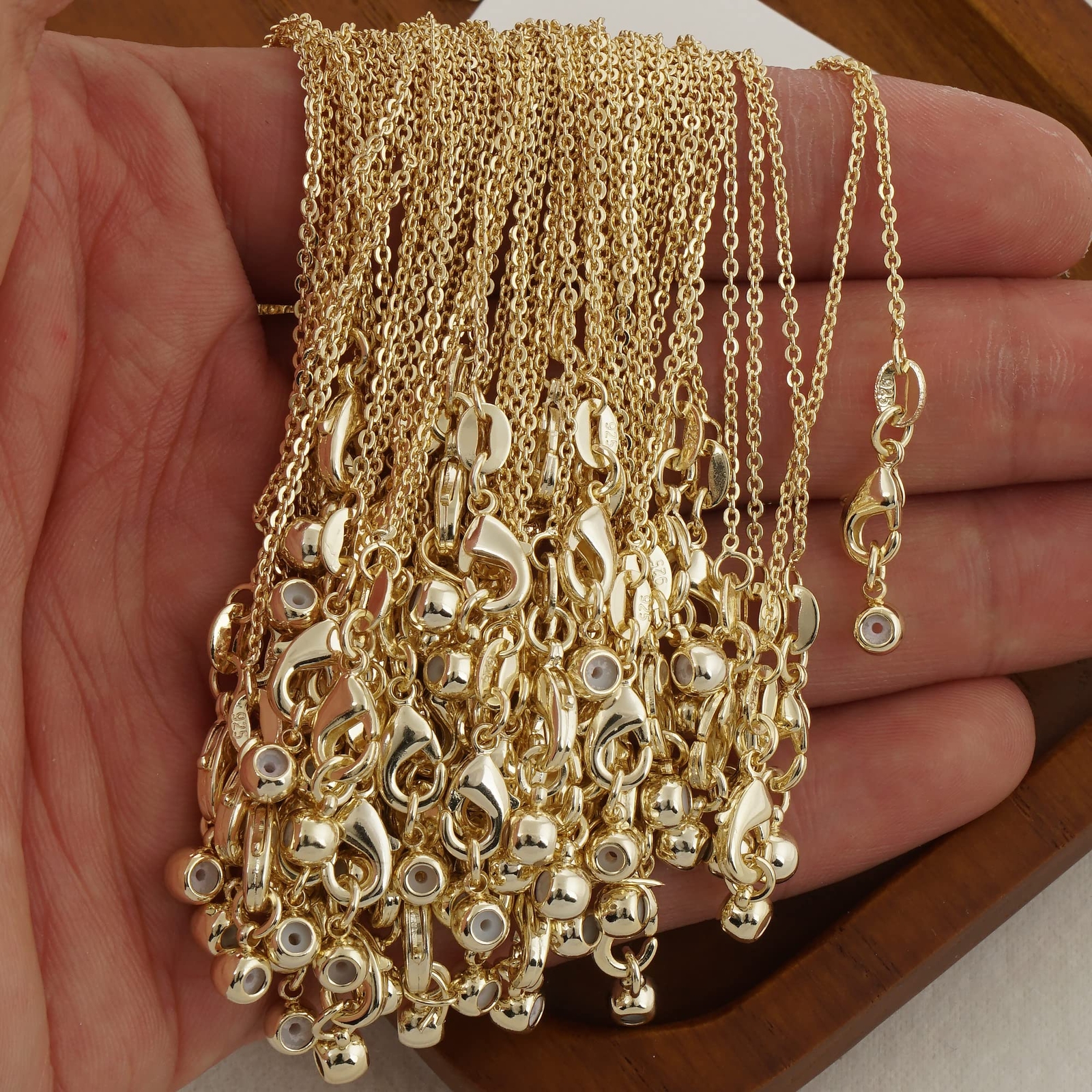 5 Pieces 18″ 14k Gold Filled Adjustable Necklace Foundation for Beads & Charms
