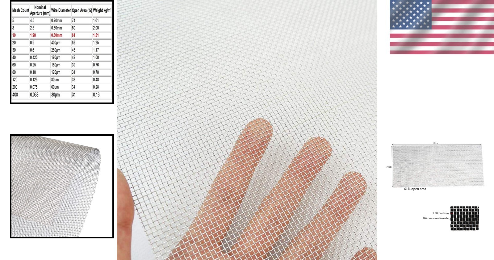 Stainless Steel BBQ Wire Mesh 10 Mesh 12″x24″