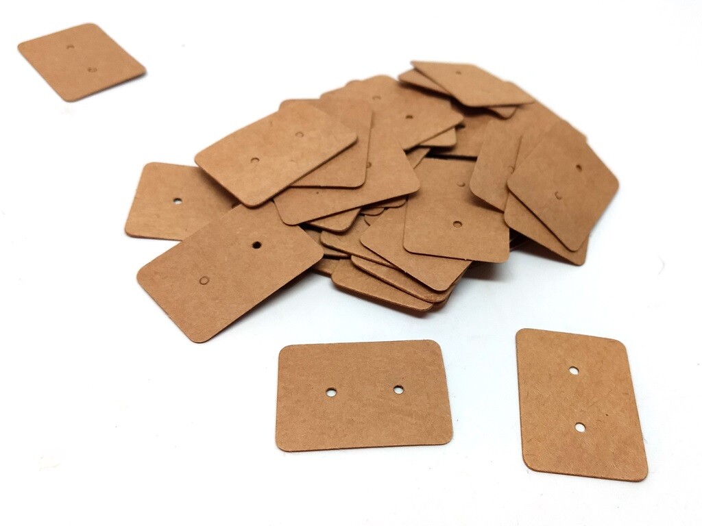 100 pcs. Cardboard Paper Jewelry Earrings Rectangle Display Cards – 35mm x 25mm