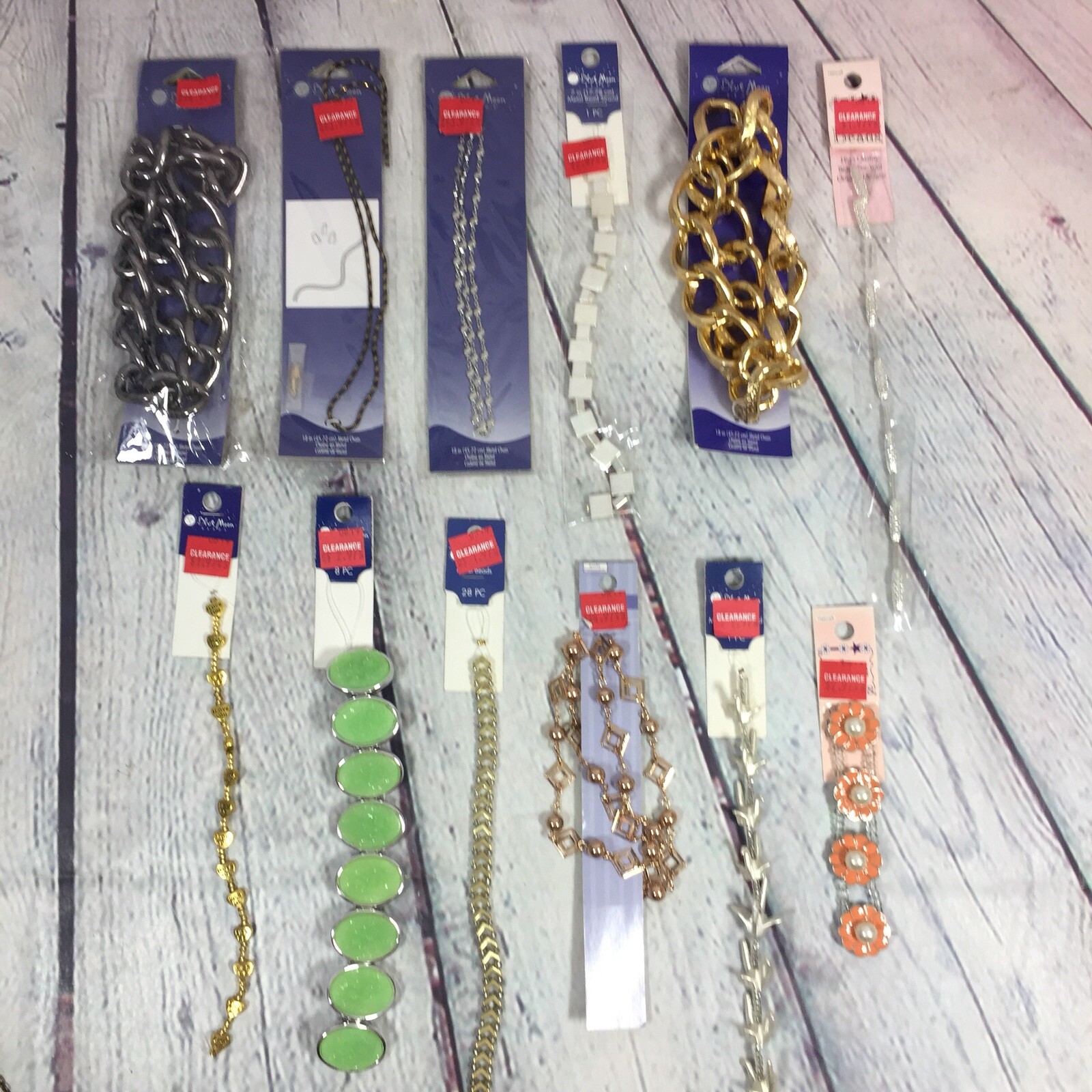Jewelry Making Craft Supply Lot Chains Beads Charms New in Original Package L11