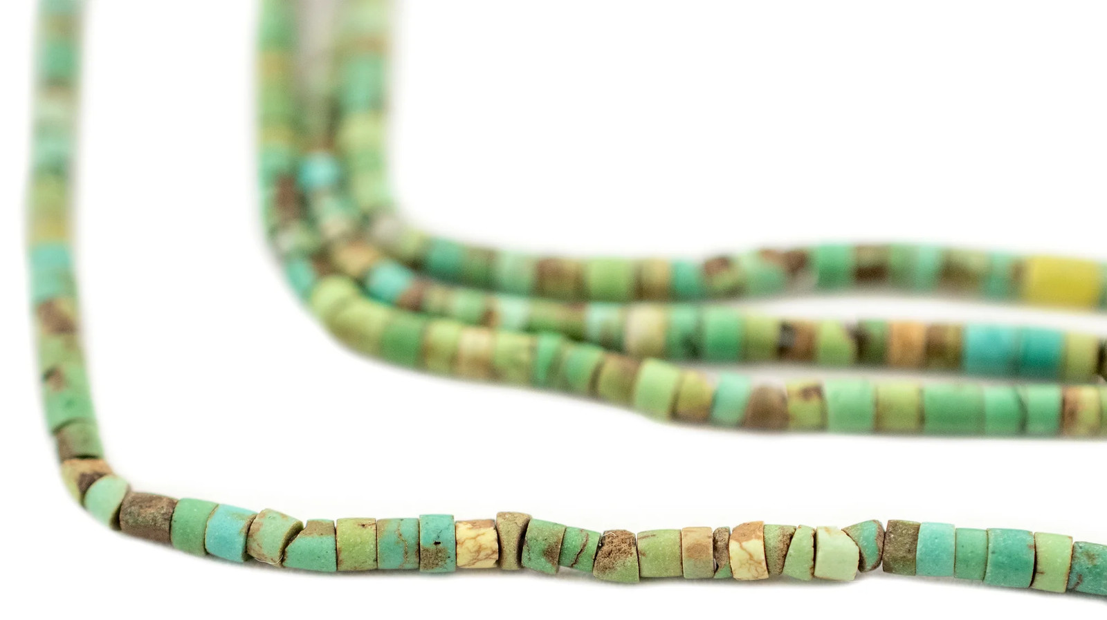 Emerald Green Turquoise Heishi Beads 2mm Afghanistan Gemstone 15 Inch Strand