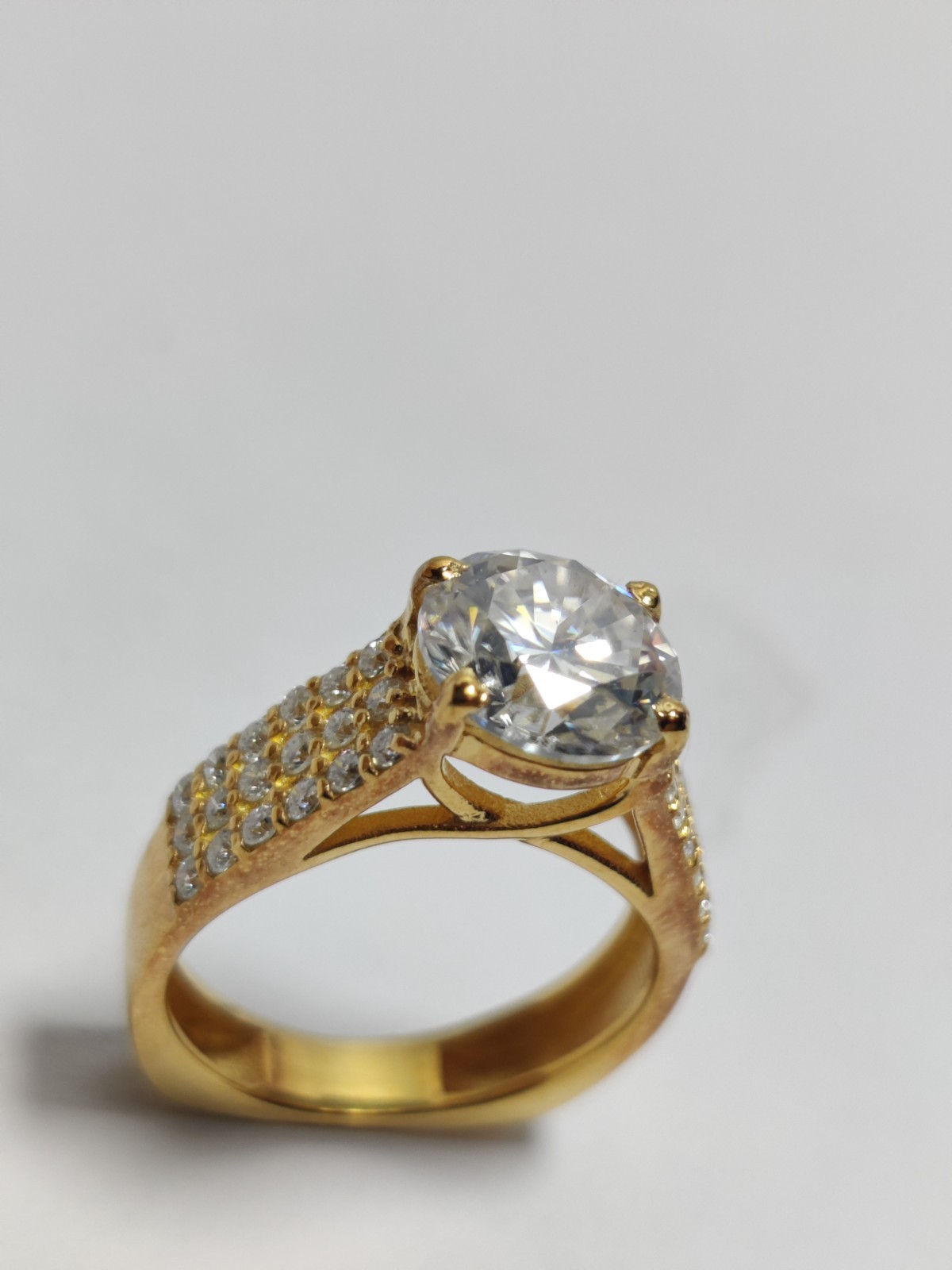 2ct 8mm Moissanite Engagement Ring 925 Sterling Silver 14K Gold Plated Wedding .