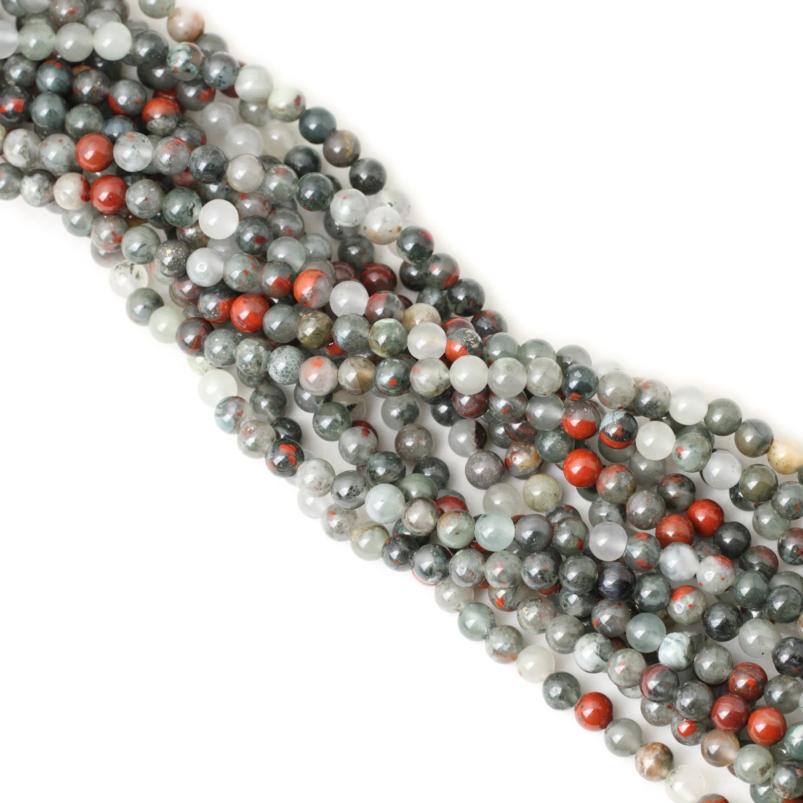 60PCS 6mm Natural African Bloodstone Gemstone Smooth Surface Round Loose Bead…