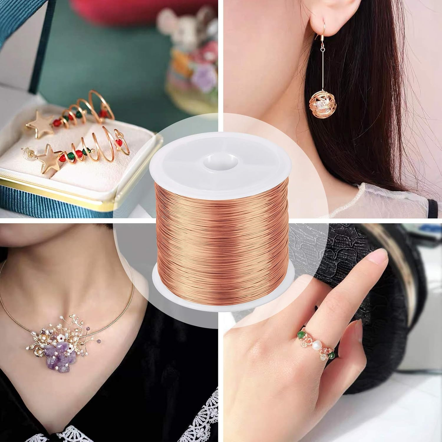 328Ft Jewelry Wire – 26 Gauge Tarnish Resistant Copper Beading Wire