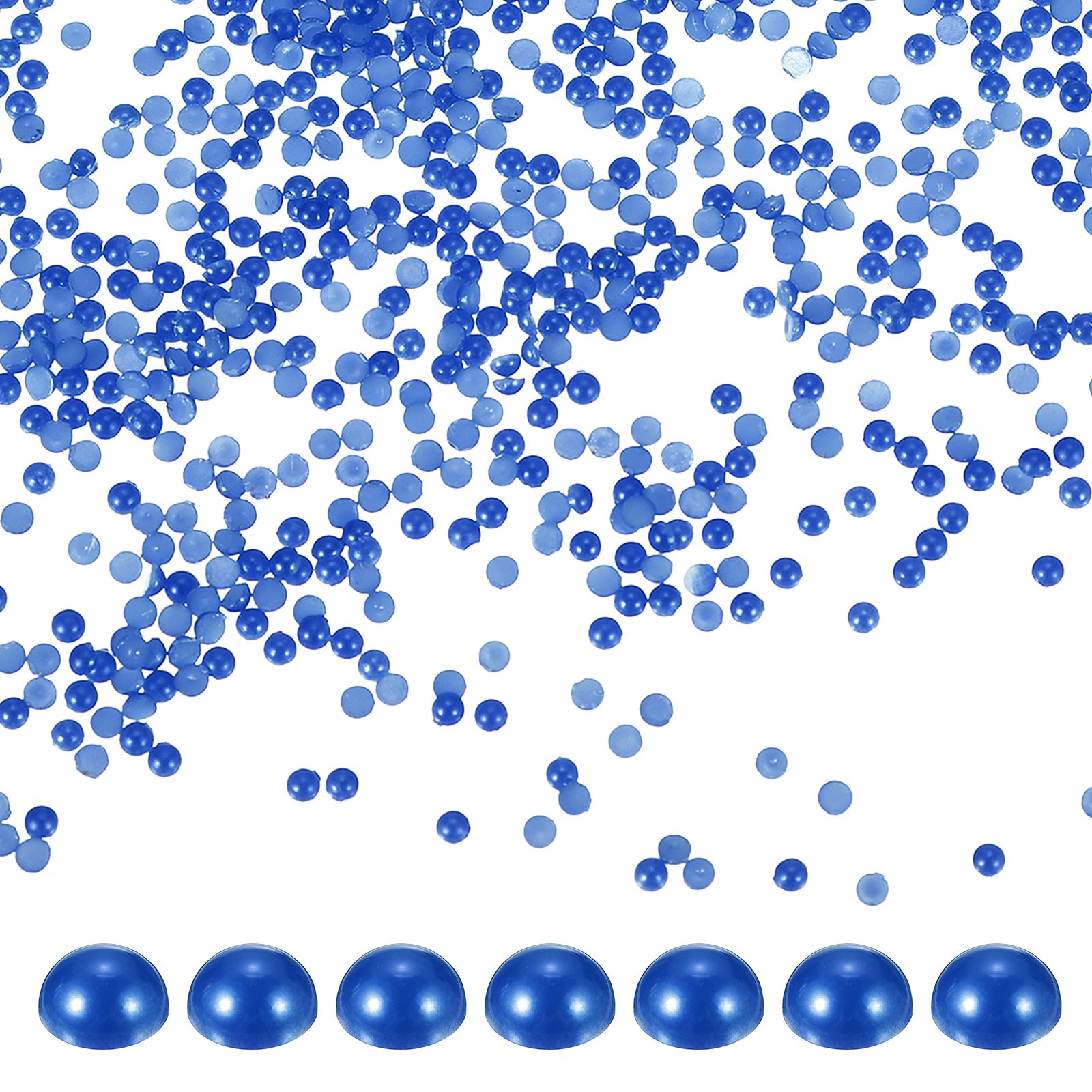 8000 Pcs 2mm Dark Blue Half Round Pearls Beads for Crafting