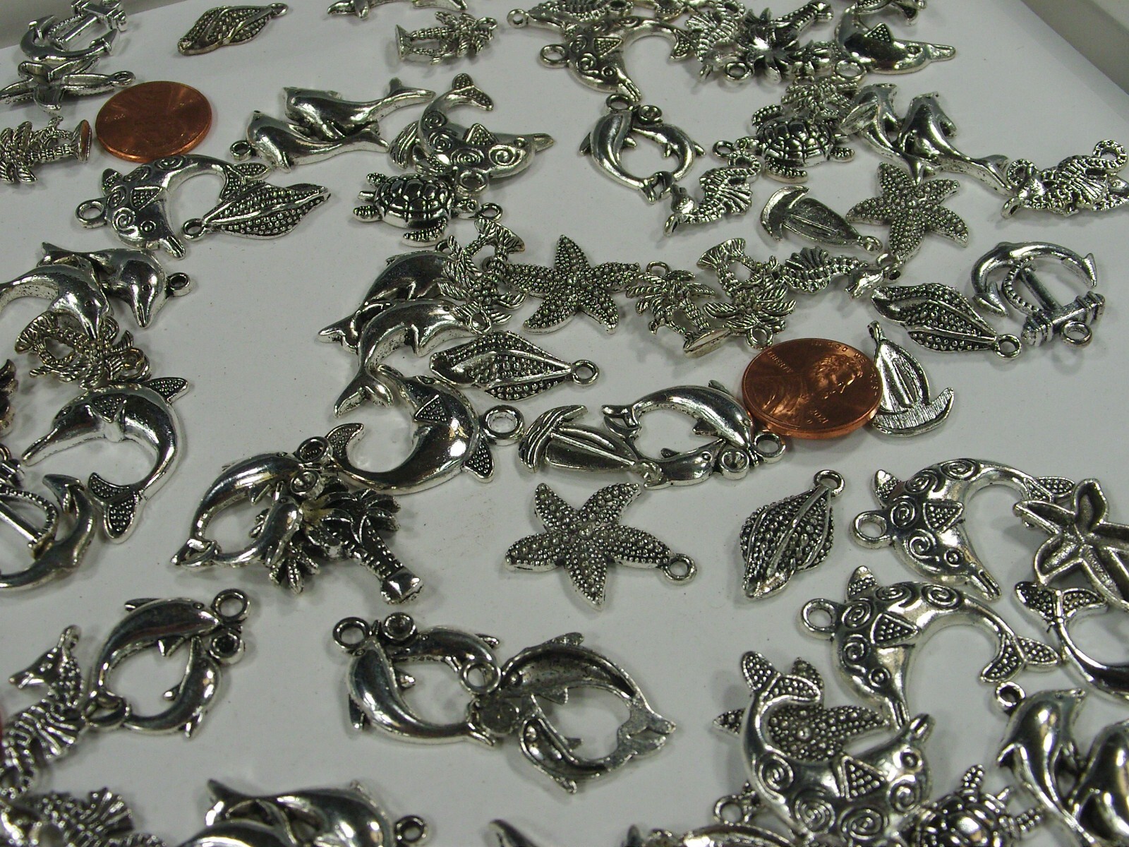 275 Pieces Assorted Sea Life Zinc Alloy Metal Charms Wholesale Bulk (PMS-51) ⭐