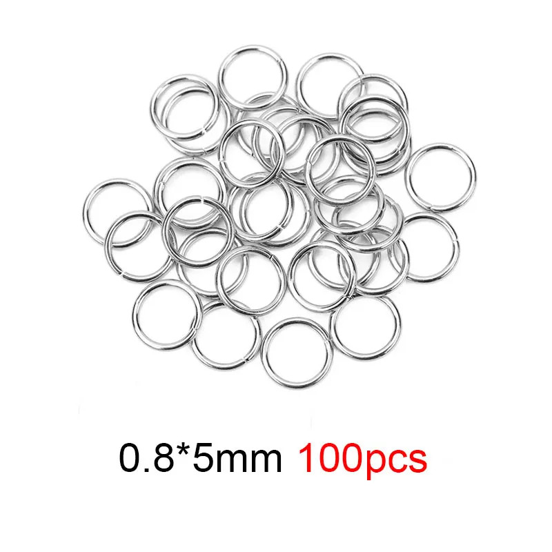 50 100Pcs PVD Never Fade Stainless Steel Open Jump Rings 4 5 6 8 10 Mm Split Rin