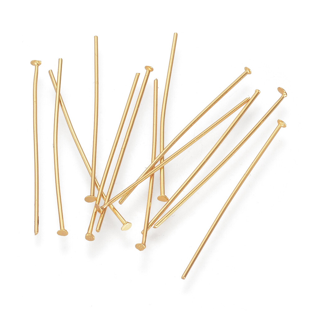 2000Pcs Golden 304 Stainless Steel Flat Head Pins Craft Jewelry Findings 25-50mm