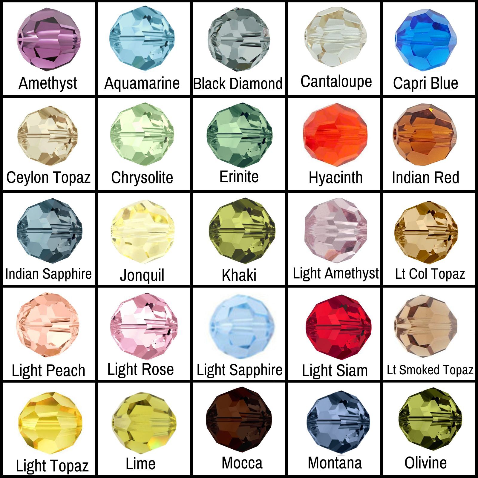 Swarovski Crystal 5000 Round Beads Regular Color *You Pick Size & Color*