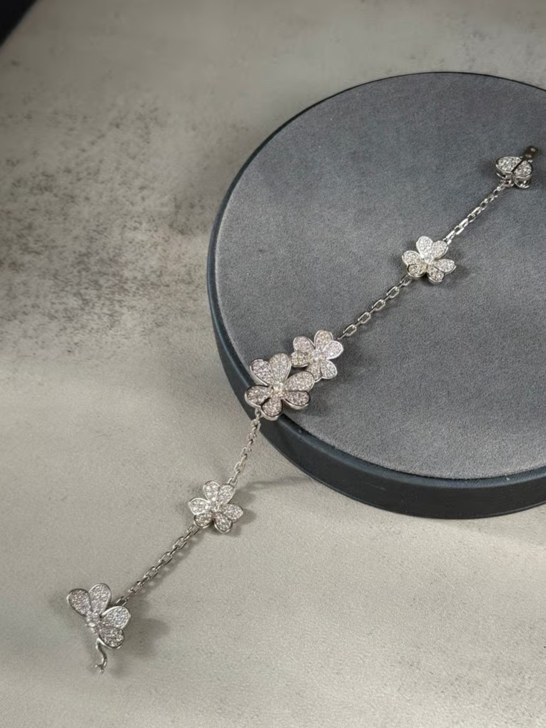 Frivole Flower cz 925 silver rose gold plated bracelet 17cm