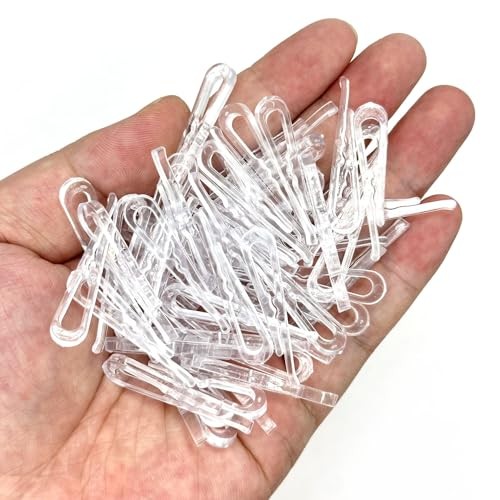 100 Pcs Clear Plastic Clips, Alligator Clips for Crafts,1.5 Inch Transparent