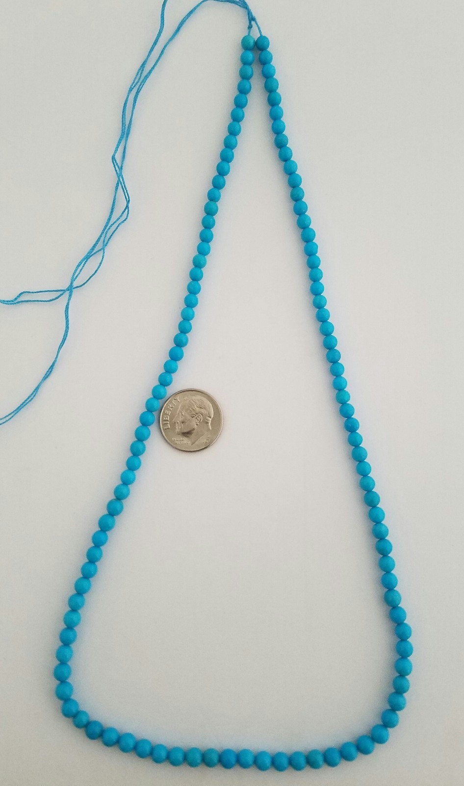 One Strand 100% Natural Sleeping Beauty Turquoise Round Beads 4-4.5mm
