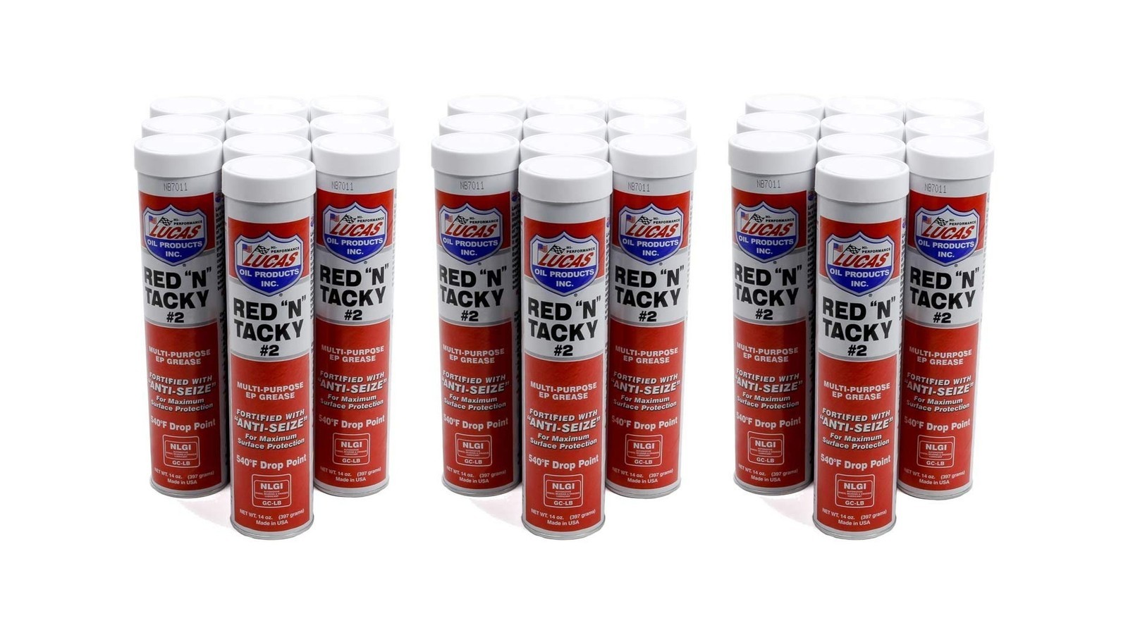 Lucas Oil 10005-30 Red-N-Tacky Grease – 14 oz. Tube, (Case of 30) Pack of 30
